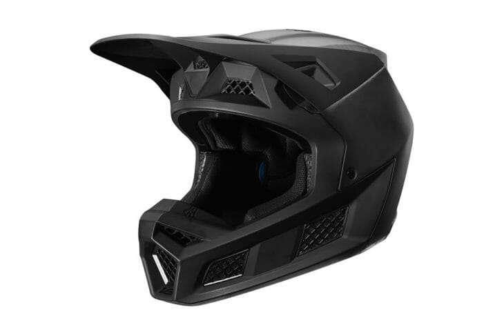 Fox Racing V3 helmet side view. 