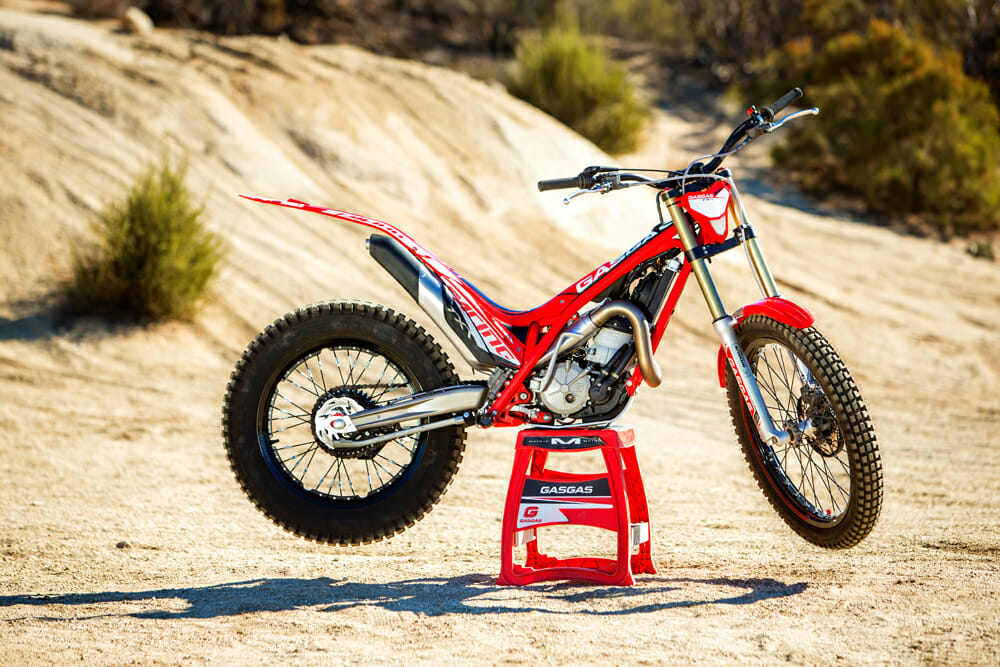 The 2019 GasGas TXT Racing 300 trials bike is ready to race right out of the crate.