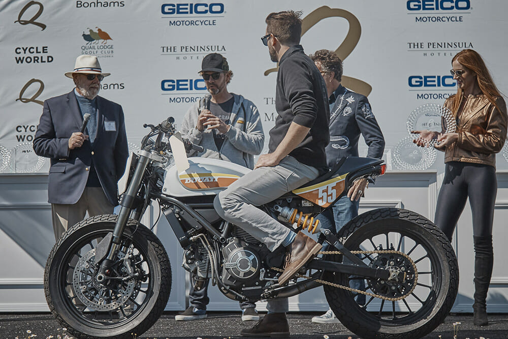 Ducati North America Presents “Spirit of the Scrambler” Award to Custom Scrambler Icon at The Quail Motorcycle Gathering