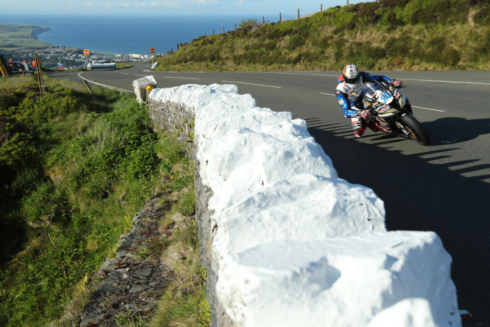 Peter Hickman was forced to stop twice on his Smiths Racing BMW Superbike during Isle of Man TT Qualifying