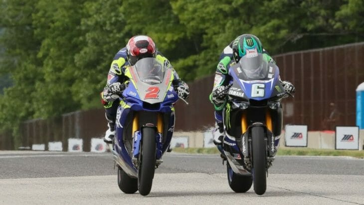 You won't find closer finishes to MotoAmerica Superbike races than what you get at Road America. Last year, Cameron Beaubier (6) beat Josh Herrin (2) to the line by just .002 of a second in race one and by just .195 of a second in race two. | Photo by Brian J. Nelson