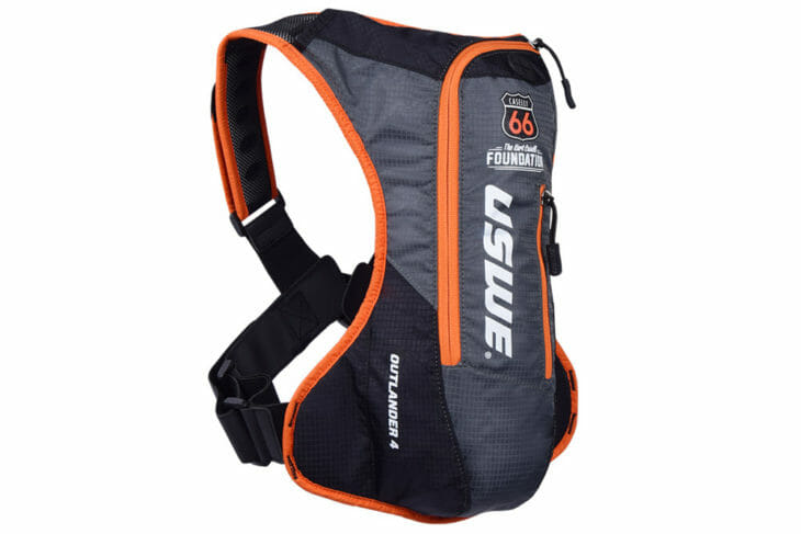 USWE KC66 Hydration Pack rear view in studio. 