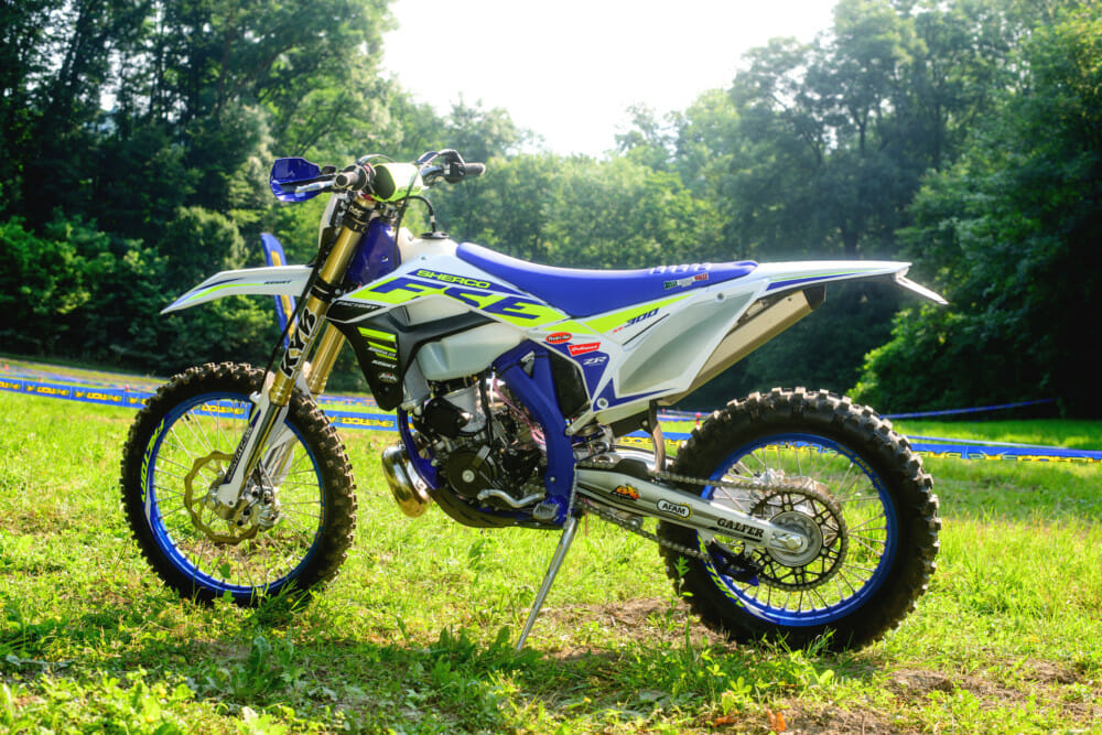 This is Sherco’s premier off-road race bike—the SE300 Factory. It’s easy to ride and ready to take on anything.