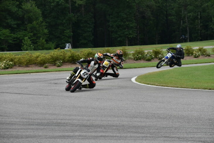 Riders enjoying the small bike track at Barber Motorsports Park.