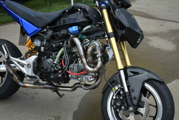 Turbo charged Honda Grom at the 2019 Barber Small Bore event. 