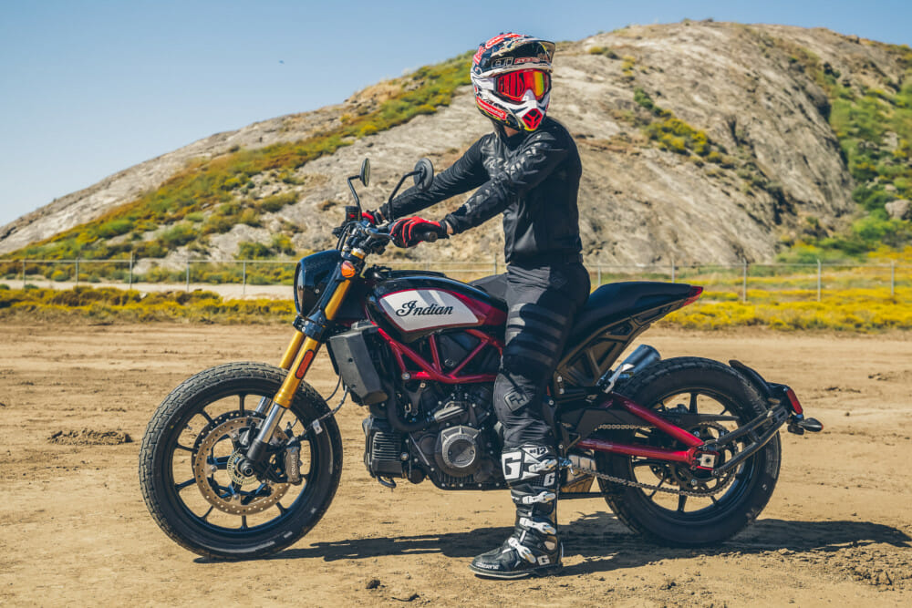 Vicki Golden on her Indian FTR 1200 S