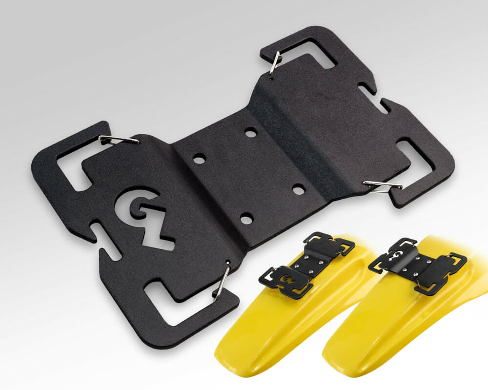 Giant Loop Tail Rack Bolts to Rear Plastic Motorcycle Fenders, Creating Secure Anchor Points for Saddlebags and Gear