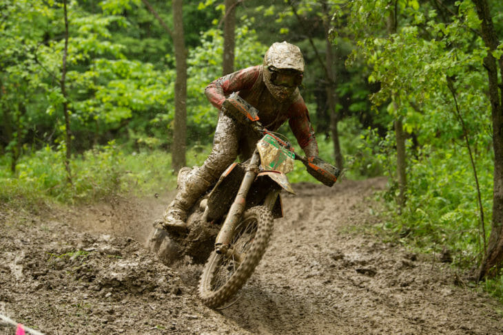 Ben Kelley competing at the Tomahawk GNCC 2019. 