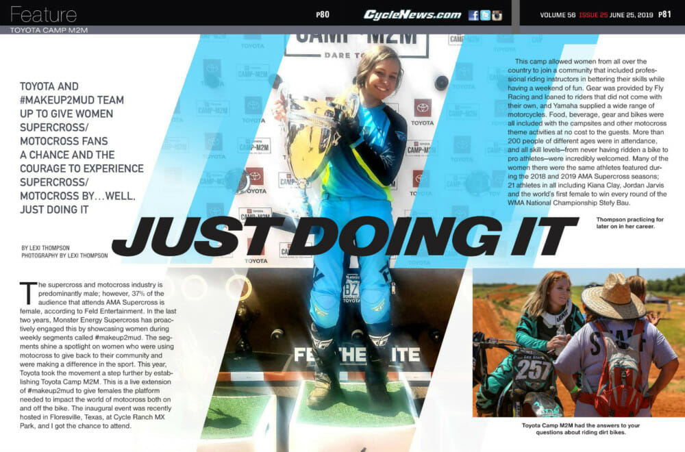 Toyota Camp M2M was held in Floresville, Texas, at Cycle Ranch MX Park