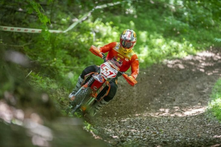 Kailub Russell goes full gas on the cross test on his way to his 4th overall win of the season. // Photo: Darrin Chapman