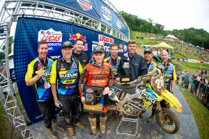Alex Martin collected his first podium overall of the season for the JGRMX team. | Photo - Browndogwilson