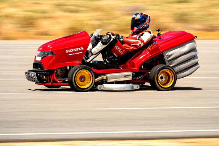 Thanks to Honda Motor Company’s UK subsidiary and Team Dynamics Motorsport, the world now has the Honda Mean Mower powered by a Honda CBR1000RR SP1 motor.