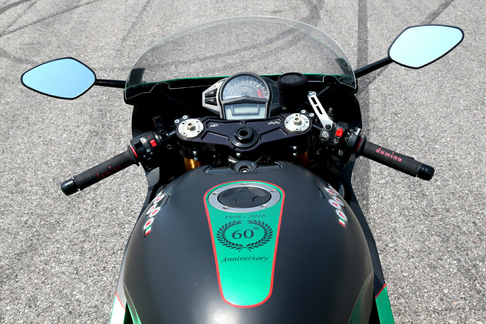 The package is let down somewhat by the standard Kawasaki dash.