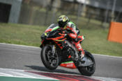 Deliveries of 10 Limited-Edition Aprilia RSV4 X Models Begin: Max Biaggi rides his Aprilia RSV4 X at Mugello track immediately