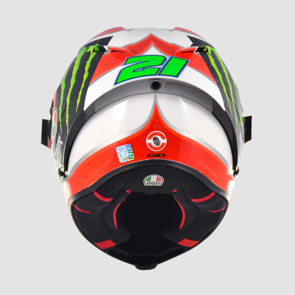  Franco Morbidelli’s helmet pays tribute to former professional rider Gianni Rolando.