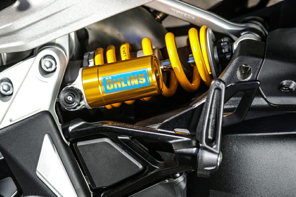 Öhlins provides conventionally adjustable suspension for the 2019 Ducati Diavel 1260 S