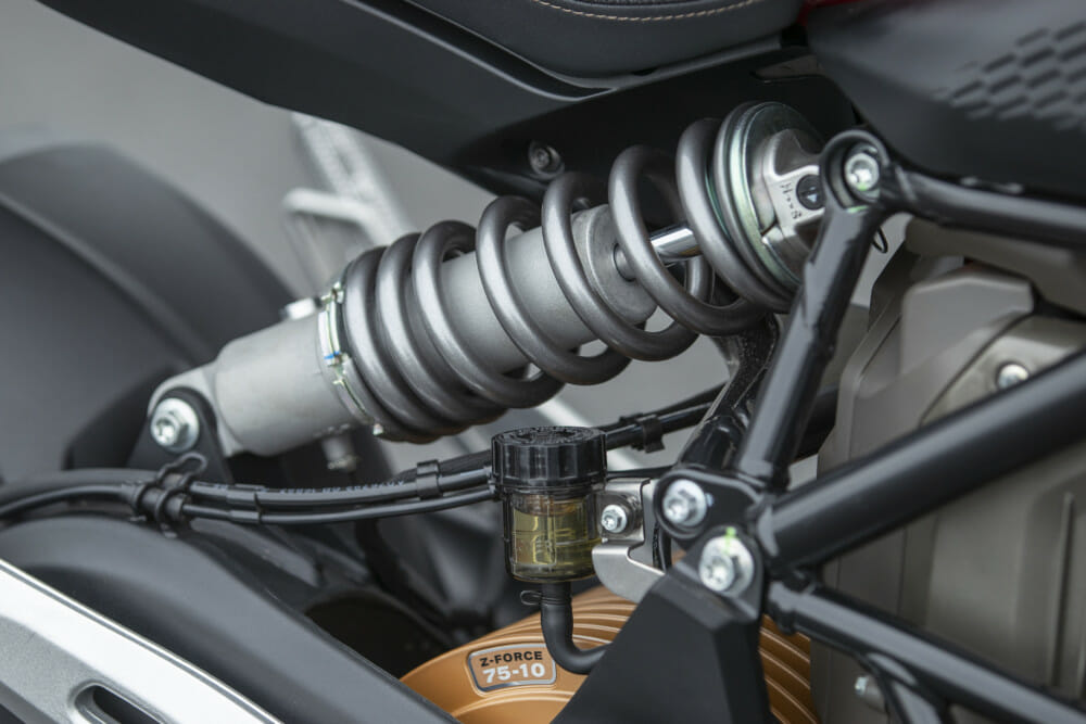 The 2019 Zero SR/F has fully adjustable suspension.