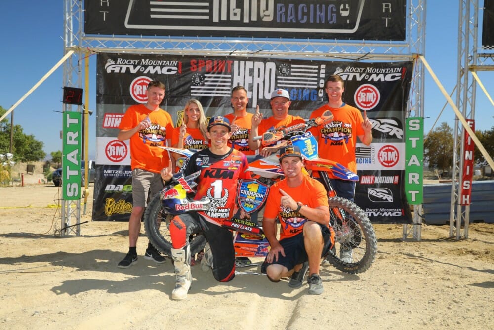 FMF KTM Factory Racing’s Taylor Robert clinched the 2019 Sprint Hero Racing Series Championship on Saturday at Glen Helen Raceway