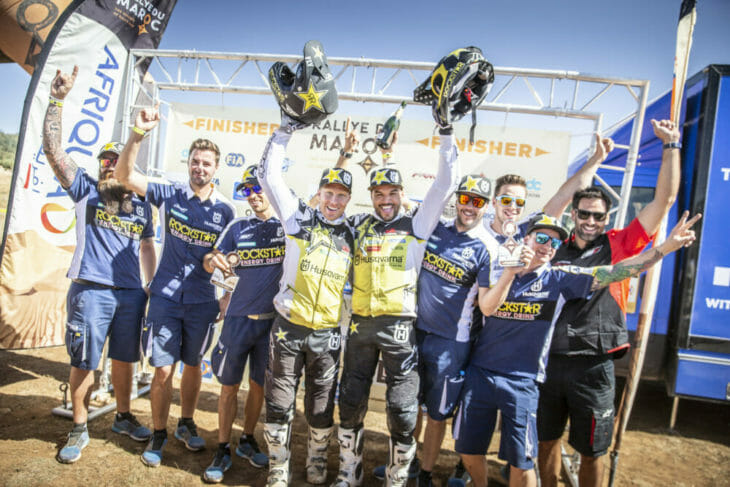 Rockstar Energy Husqvarna Factory Racing’s Andrew Short claims his first-ever FIM Cross-Country Rallies Victory; Pablo Quintanilla finishes as runner-up.