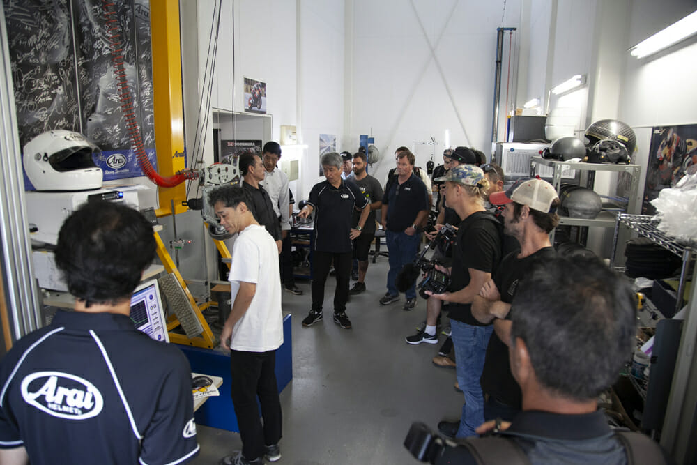 Arai testing facility on Arai Helmets Factory Tour