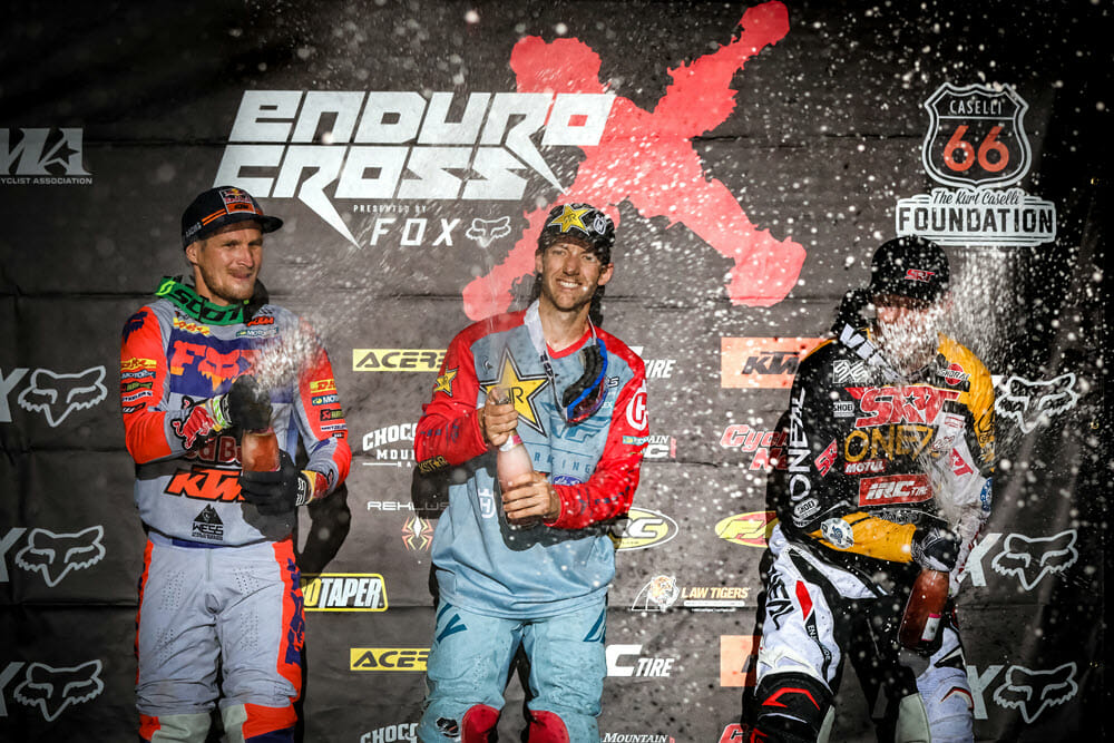 Colton Haaker (center), Taddy Blazusiak (left) will decide the 2019 AMA EnduroCross title this weekend at the finals in Boise, Idaho.