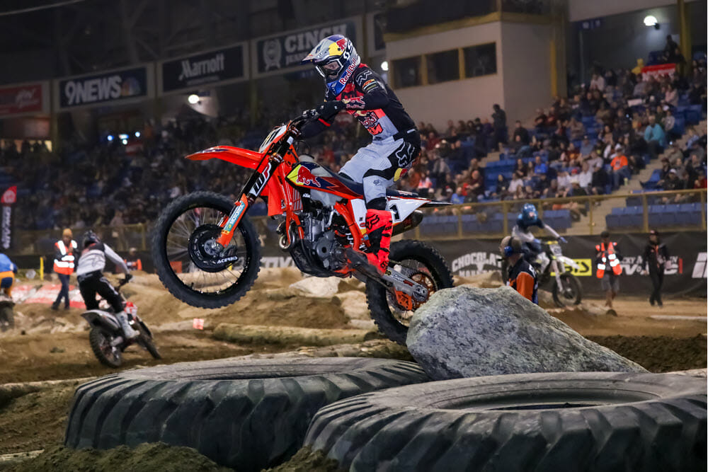 Taddy Blazusiak took his first AMA EnduroCross win since 2014 in Denver to give himself a chance to win his sixth championship if he can beat Colton Haaker again in Boise.