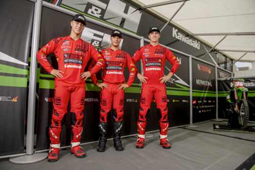 The MXGP Team F&H Racing Kawasaki Team riders—Roan van de Moosdijk, Henry Jacobi and Adam Sterry—helped develop Leatt's GPX 4.5 and 5.5 I.K.S pants.