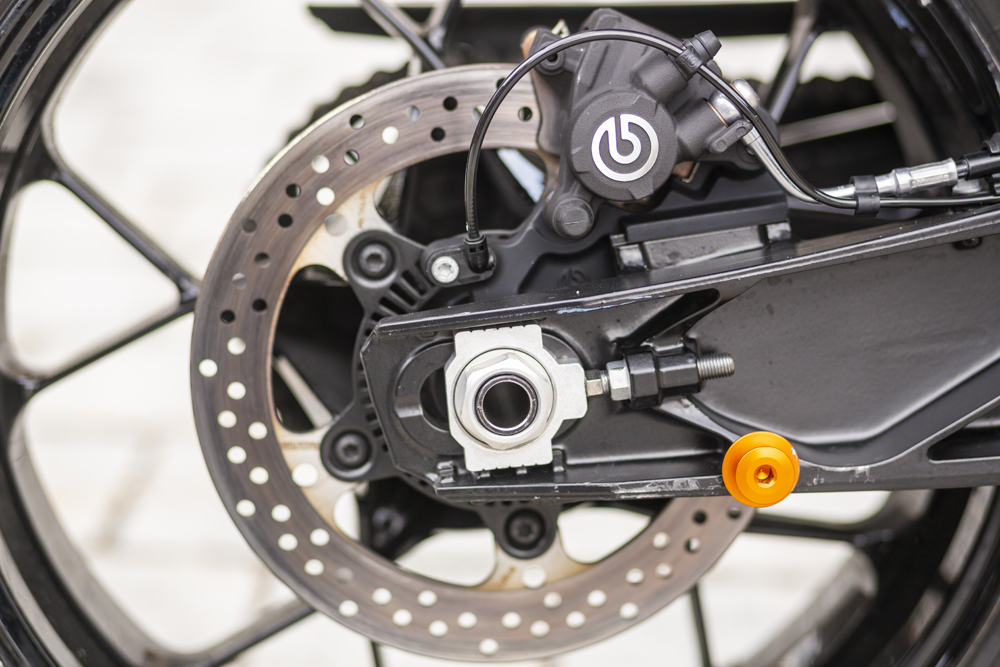 Braking responsibilities on the 2020 KTM 890 Duke R are handled by Brembo.