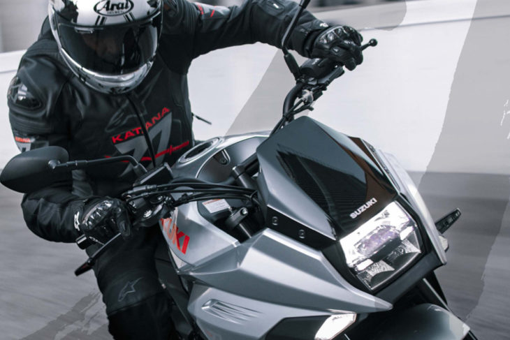 First Demo Rides in USA for 2020 Suzuki Katana at 2019 IMS Long Beach