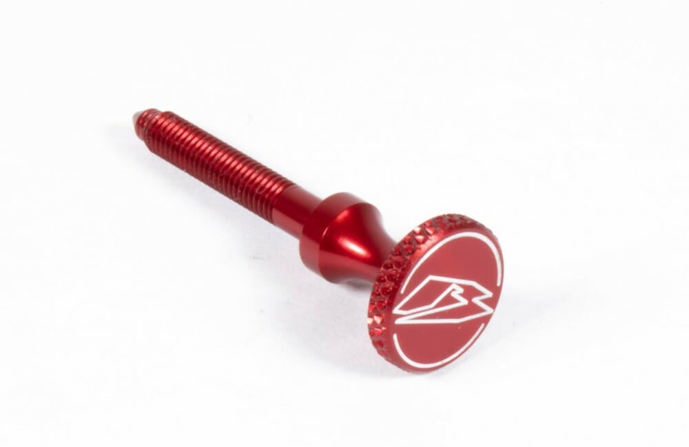Beta red anodized carb screw