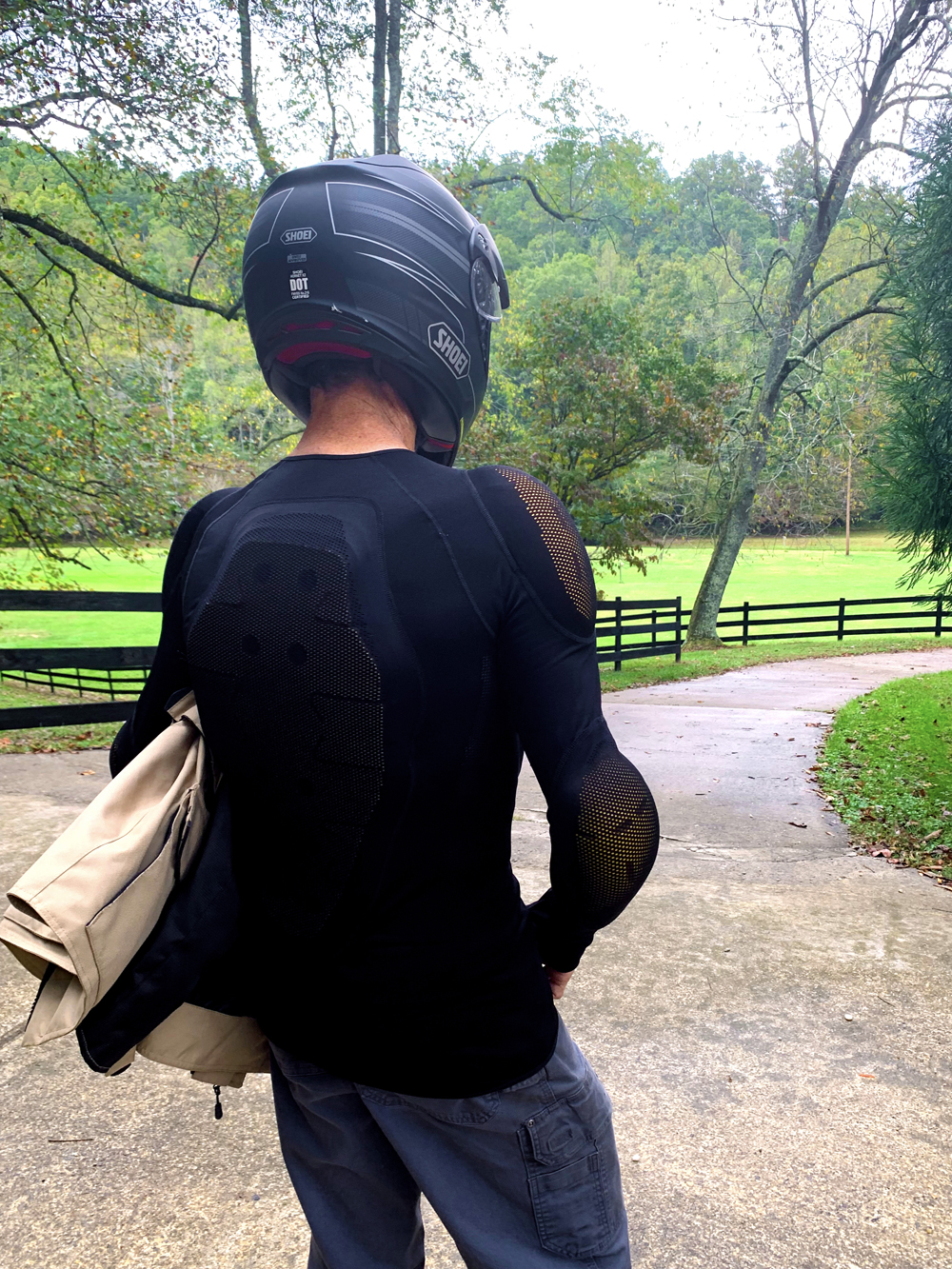 The Forcefield Body Armor Pro Shirt X-V 1 is designed to wear under your riding jacket and stay planted in a crash, unlike outerwear protection.