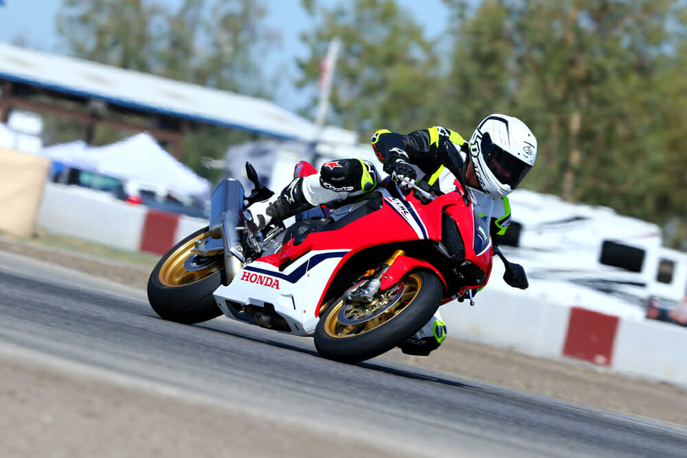 Three laps in at Buttonwillow and Rennie already wishes he had some steel brake lines.