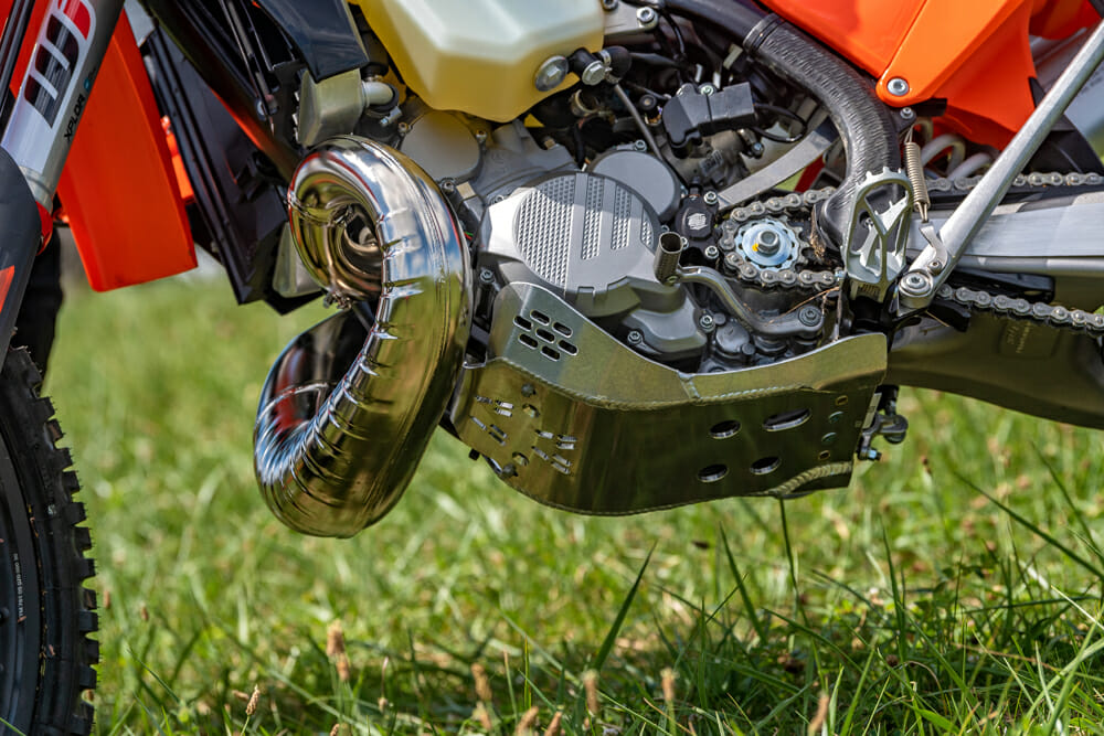 Enduro Engineering engine guard on the 2020 KTM 250 XC-W TPI