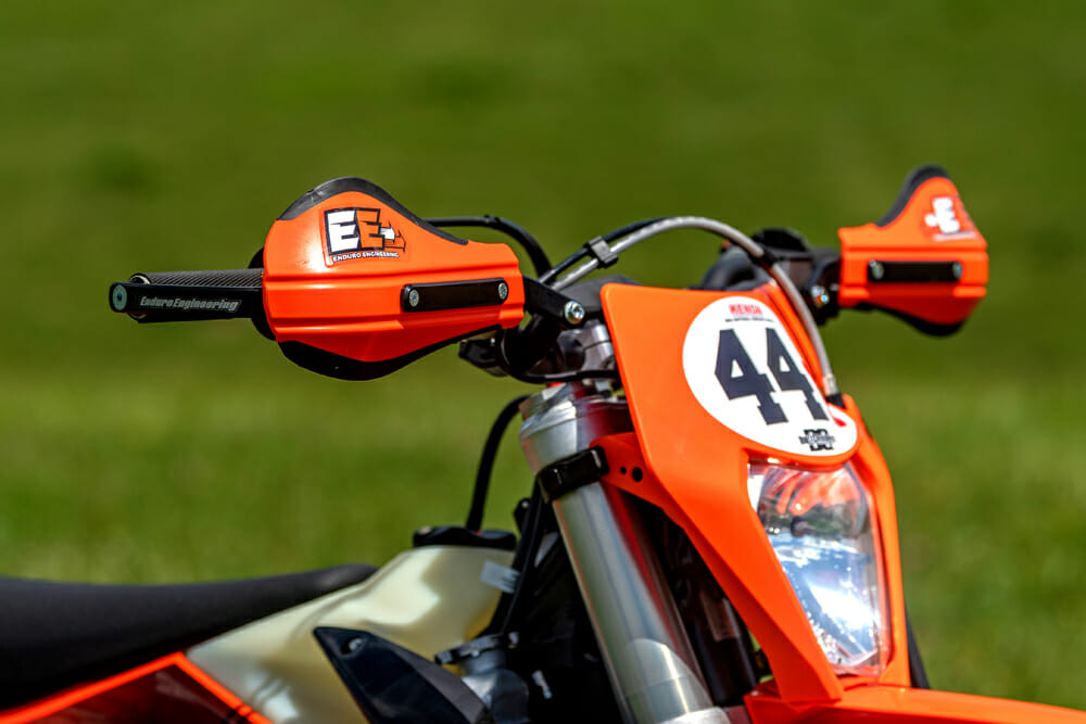 Enduro Engineering handguards on the 2020 KTM 250 XC-W TPI.