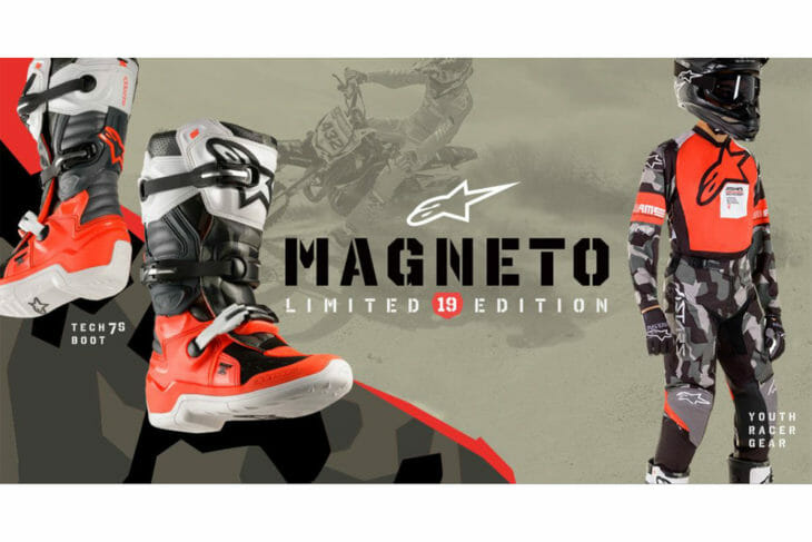 To celebrate the Mini O’s, Alpinestars created a Limited Edition ‘Magneto 19’ Gear Set and Tech 7S Boot.