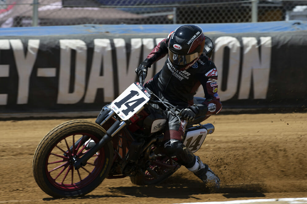 Eight days after having surgery for a broken scaphoid, Briar Bauman was back racing on a rough Laconia Short Track. 