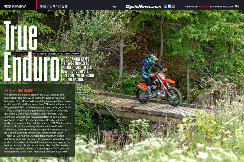 2020 KTM 250 XC-W TPI Cycle News Review