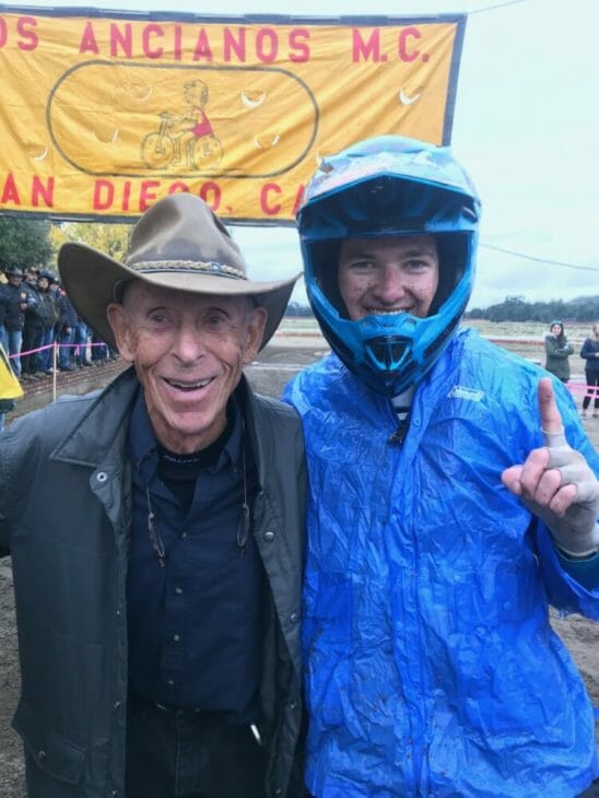 Malcolm Smith and race winner Noah Kepple at the 2019 Tecate Enduro