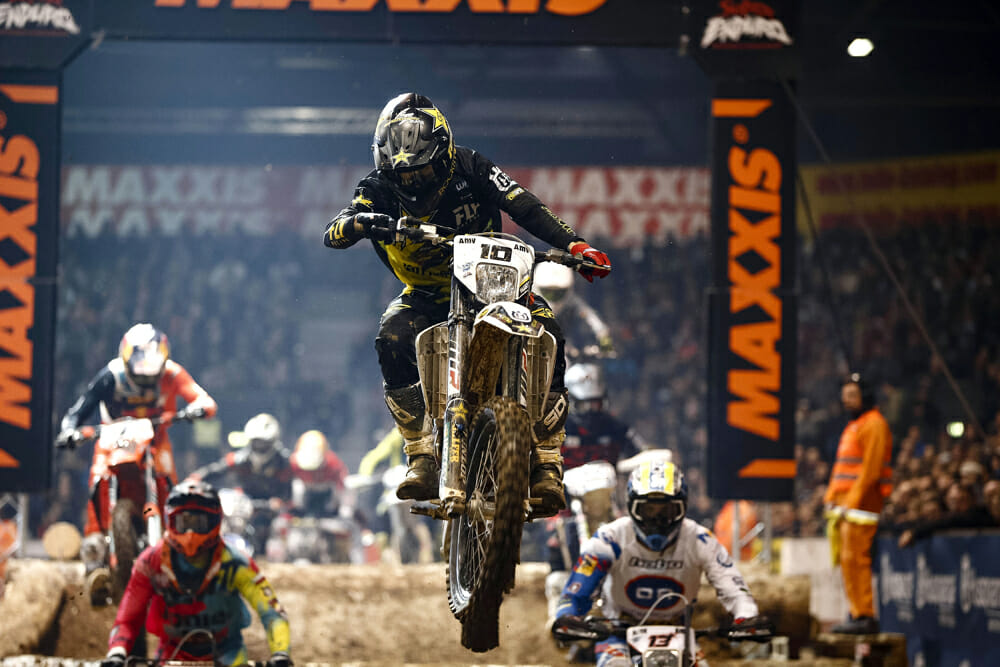 Colton Haaker leads the way at round two of the FIM SuperEnduro World Championship in Germany.