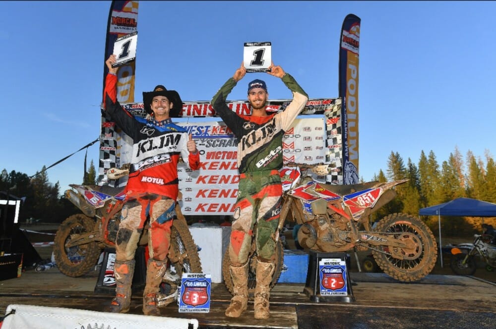 Factory Beta's Max Gerston takes home the 2019 AMA West Hare Scramble Championship title while teammate Zane Roberts takes home the 2019 AMA West Hare Scramble Pro 250 Championship title. 
