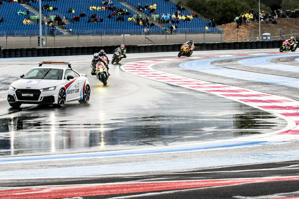 A Racer’s Diary: 24 Hours in Bol d’Or Blender by Melissa Paris | Torrential downpours, 15-foot flames, this story reads like some sort of Biblical end-of-days prophecy.