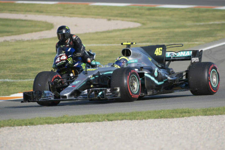 Lewis Hamilton and Valentino Rossi