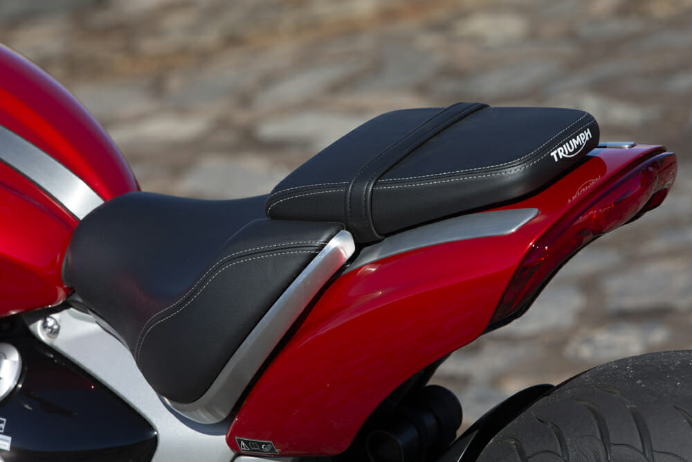The seat and tail of the 2020 Triumph Rocket 3 R