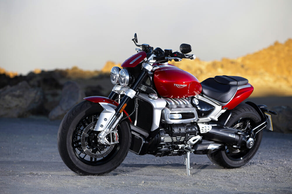 The 2020 Triumph Rocket 3 R has a shaft drive.