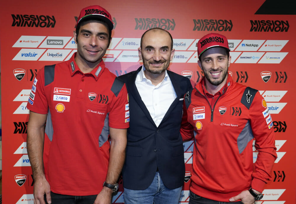 Danilo Petrucci, Claudio Domenicali and Andrea Dovizioso
