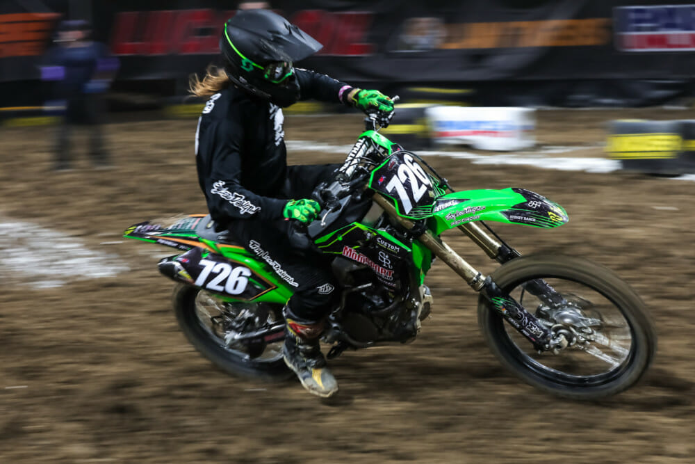 Privateer Gared Steinke, racing in round two of 2020 Kicker Arenacross.