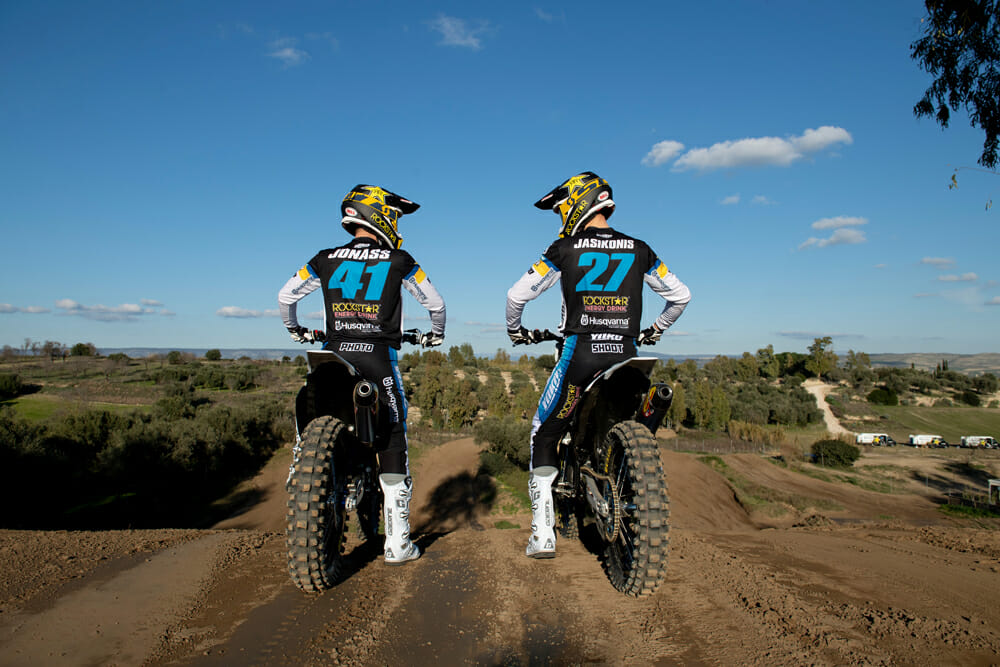 Pauls Jonass and Arminas Jasikonis soon to begin their 2020 MXGP campaigns aboard Husqvarna FC 450 Machines