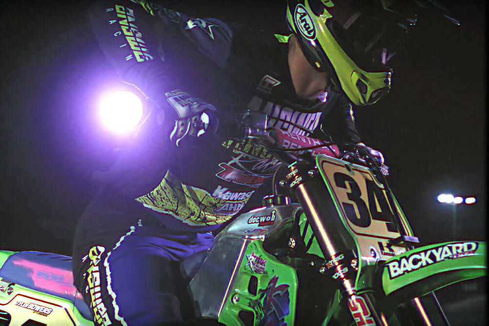 Answer Racing Trinity Pro Glo LE Racewear with Tyler Bowers on a Kawasaki KX500.