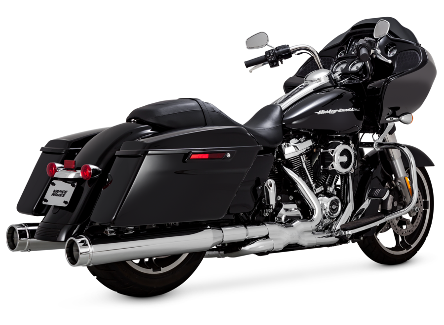 Vance & Hines H-D Torquer 450 Mufflers | The Torquer 450 slip-ons have large 4.5-inch-diameter mufflers and are 50-state emissions-compliant.