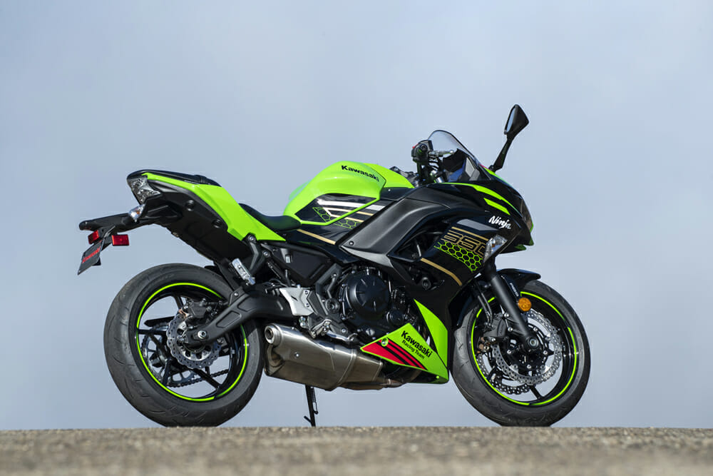 The 2020 Kawasaki Ninja 650 has a 31-inch seat height.